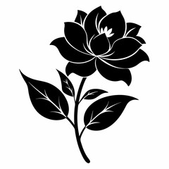 Blooming Beauty black silhouette vector