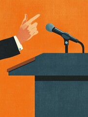 illustration of a politician giving a public speech