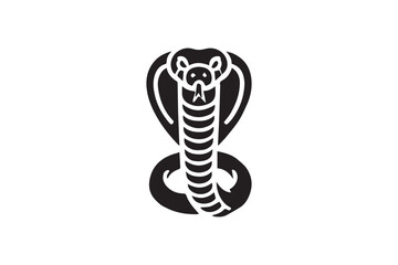 simple black an white snake head vector silhouette isolated on a white background