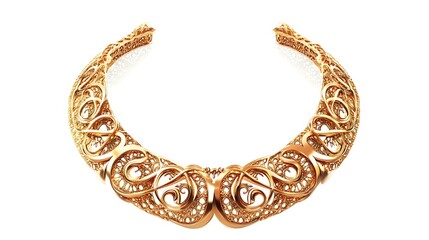 Obraz premium Close up of necklace with many details on white background