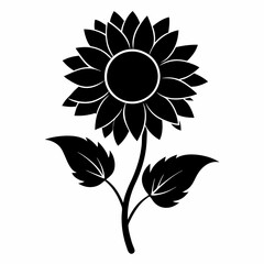 Sunflower Shine black silhouette vector