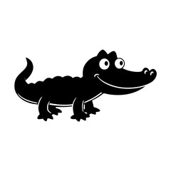 Alligator cartoon vector silhouette