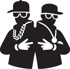 Modern HipHop Singer mirror Silhouette Vector In White Background 