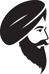 Sardar icon silhouette vector with white background