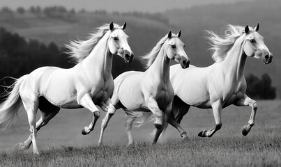 The horse is running