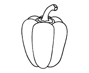 Bell Pepper Vegetable Coloring Page for Kids