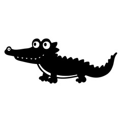 Crocodile cartoon vector silhouette