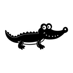 Crocodile cartoon vector silhouette
