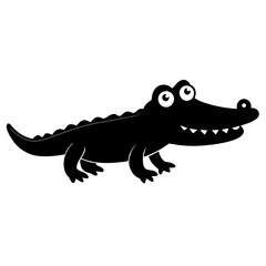Crocodile cartoon vector silhouette