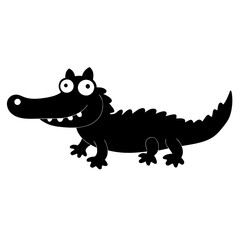 Crocodile cartoon vector silhouette