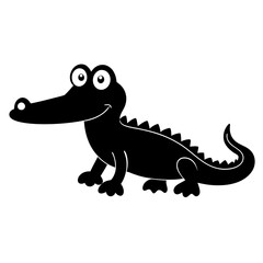 Crocodile cartoon vector silhouette