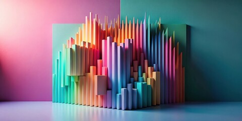 Obraz premium Abstract Colorful Prismatic Structure Exhibiting a Vivid Spectrum of Hues