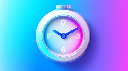 Modern clock design featuring vibrant colors and minimalist aesthetics for digital applications