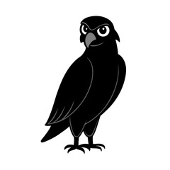 Falcon cartoon vector silhouette