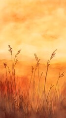 Fototapeta premium wheat field at sunset