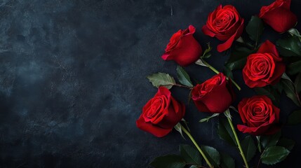 Valentine's Day or Wedding Background with Beautiful Roses. Concept for a romantic party invitation or love message. Premium and luxurious Ai-Generative.
