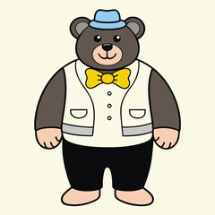 Obraz premium cute vector illustration of bear cartoon style 