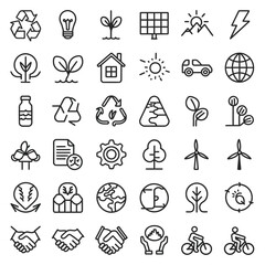 Fototapeta premium Sustainable icon set vector