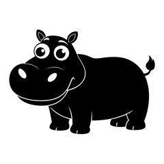 Hippopotamus cartoon vector silhouette