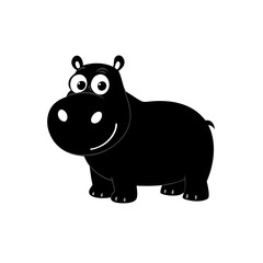 Hippopotamus cartoon vector silhouette