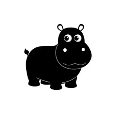 Hippopotamus cartoon vector silhouette