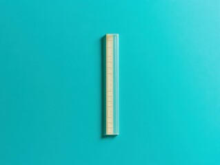 Clear ruler on teal background.