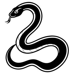 Black and White Snake Illustration, Reptile, Herpetology, Wildlife, Design