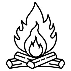 Campfire, flames, wood, bonfire, fire, heat, warmth, outdoor, burning, logs