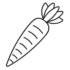 Simple Line Drawing of a Fresh Orange Carrot Vegetable