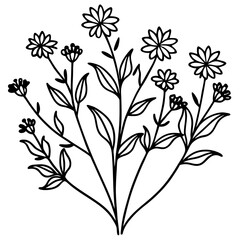 Wildflower Vibes line art art vector