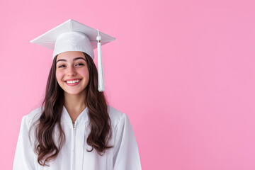 A group of graduates in gowns and caps, standing with their backs turned and holding their diplomas behind them