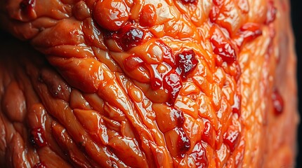 Oil painting, extreme macro close-up of human skin burns. Focus on small details, rich textures, visible brushstrokes, classic impasto style. Colors are realistic, reflecting the varied tones of burne