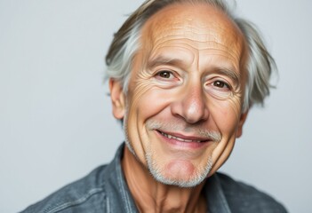 Obraz premium Portrait of an elderly man with a warm smile