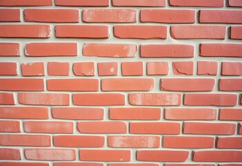 Obraz premium Featuring A close-up of a red brick wall with rough texture.