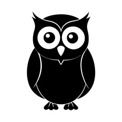 Owl cartoon vector silhouette