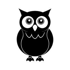 Owl cartoon vector silhouette
