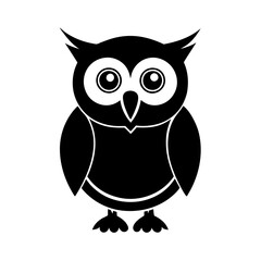 Owl cartoon vector silhouette