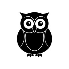 Owl cartoon vector silhouette