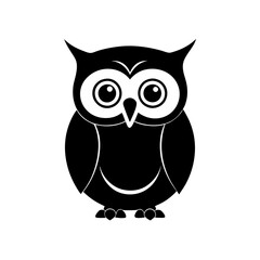 Owl cartoon vector silhouette