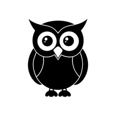 Owl cartoon vector silhouette