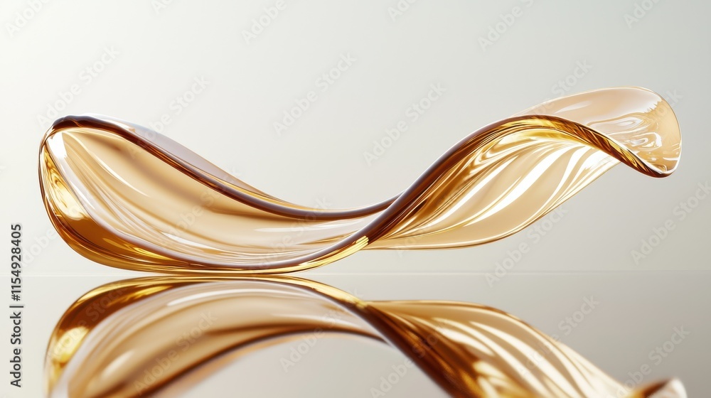 Poster surreal mocha mousse waves flowing across a reflective surface artistic display minimalistic environ