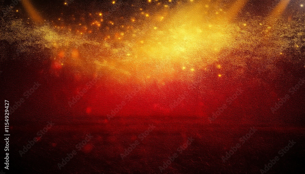 Poster dark deep red, yellow background for studio. generated image