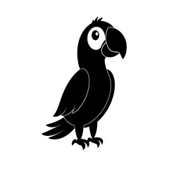 Obraz premium Parrot cartoon vector silhouette