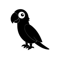 Parrot cartoon vector silhouette