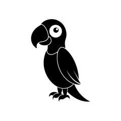 Parrot cartoon vector silhouette