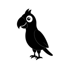 Parrot cartoon vector silhouette