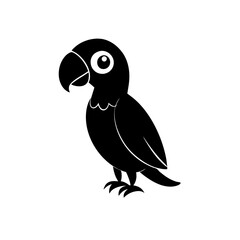 Parrot cartoon vector silhouette