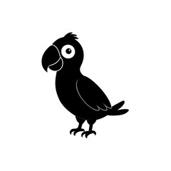 Parrot cartoon vector silhouette
