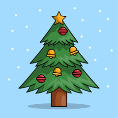 Christmas Tree Doodle Illustration