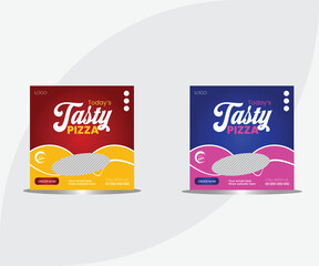 Fast Food restaurant social media post or web banner template design. Food menu banner and poster vector with Plate. Restaurant business promotion flyer or Poster template design. for burger and pizza